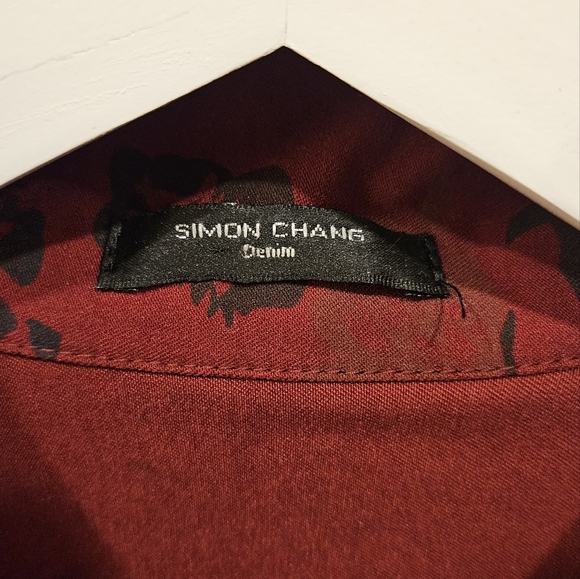 Ladies denim style red and navy jacket . Like new . - Picture 2 of 4